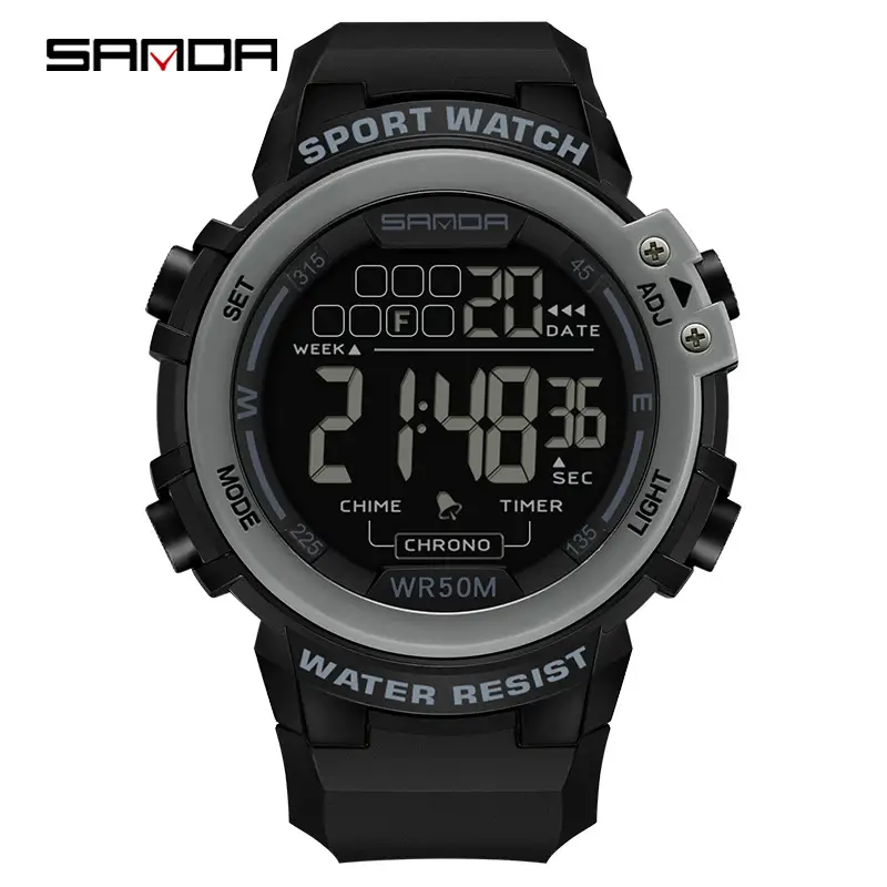 Sanda Waterproof Men's Digital Watch 21:48