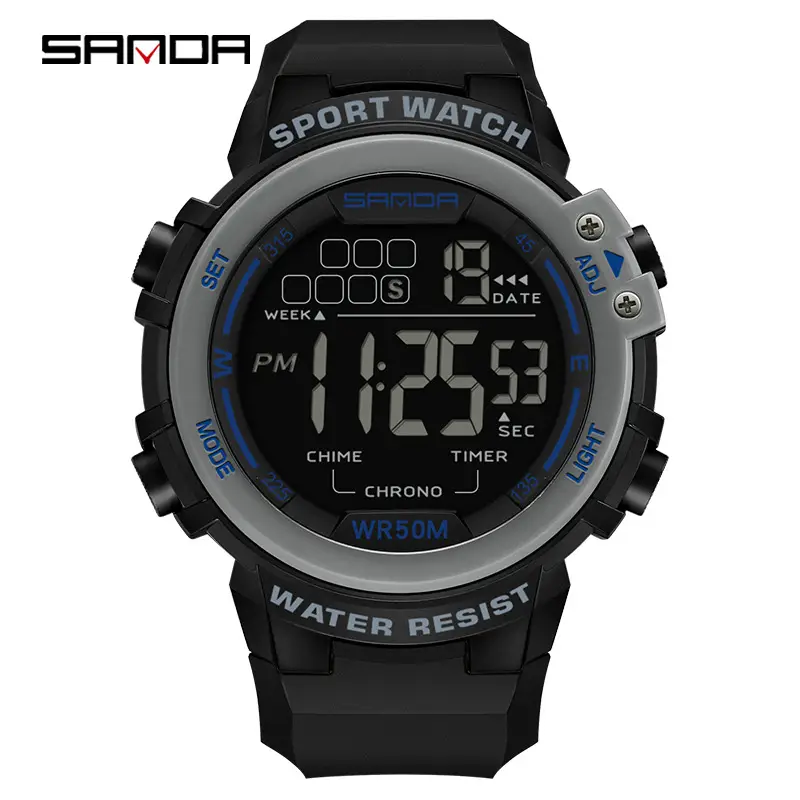 Sanda Waterproof Men's Digital Watch 21:48