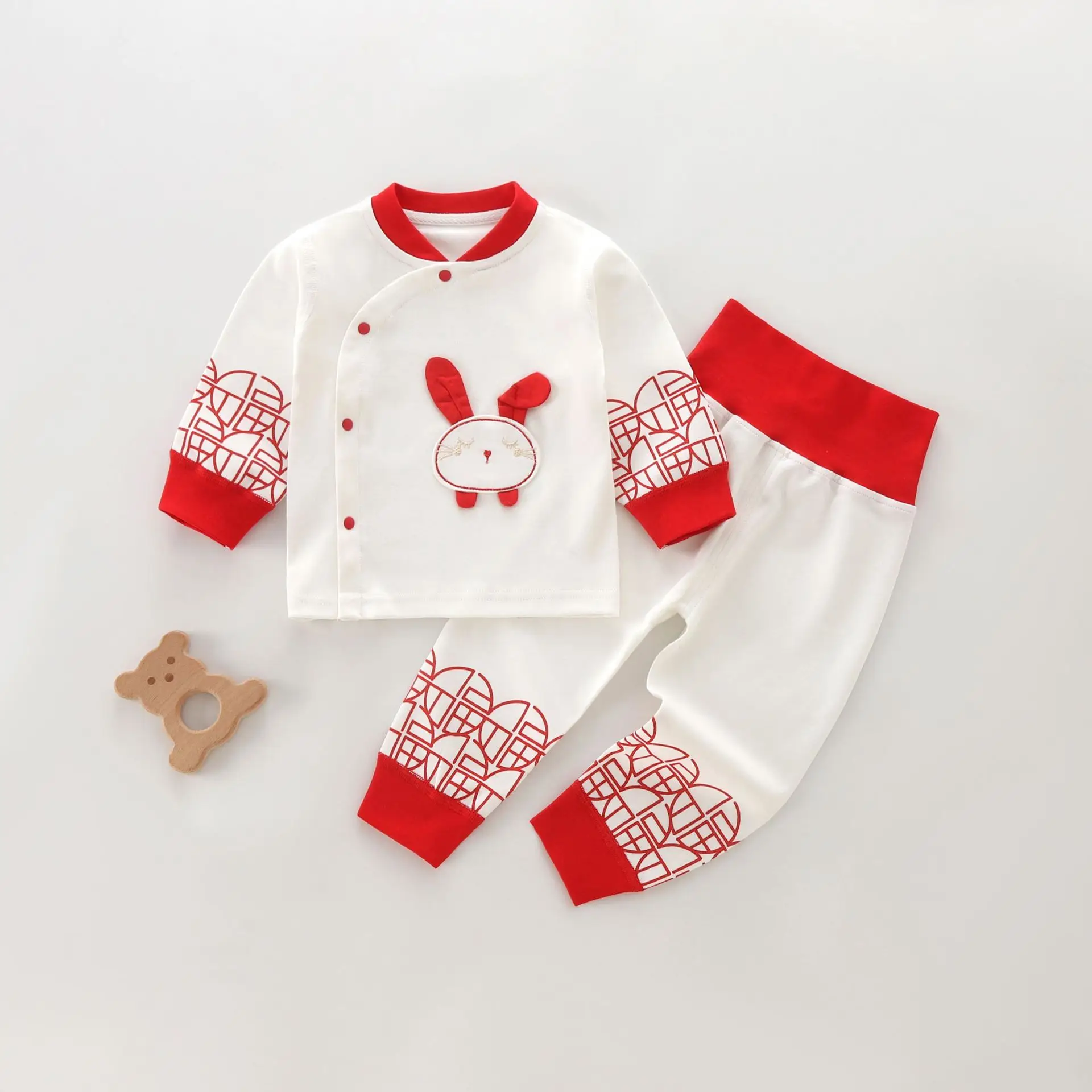 Baby Bunny Red Cotton Pajama Set A-Grade - Image 2
