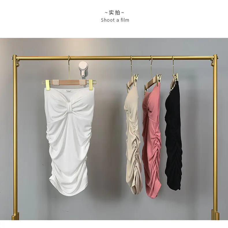 Pink Slim Fit Chest Strapless Dress for Women — feature 14
