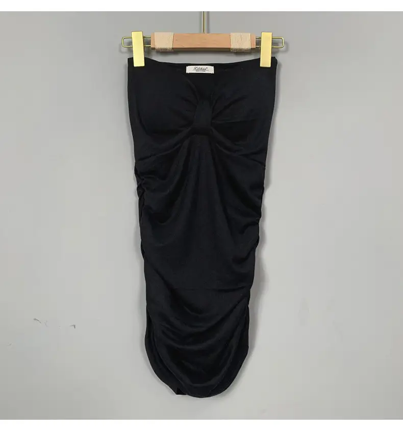 Pink Slim Fit Chest Strapless Dress for Women — feature 16