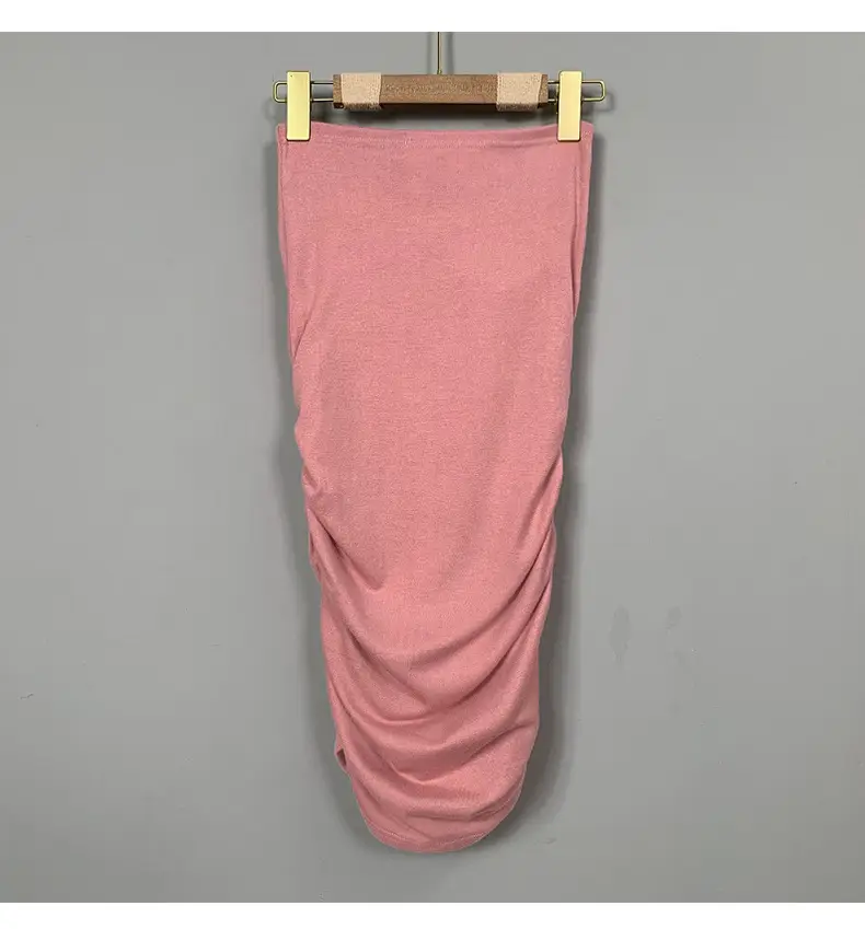 Pink Slim Fit Chest Strapless Dress for Women — feature 19