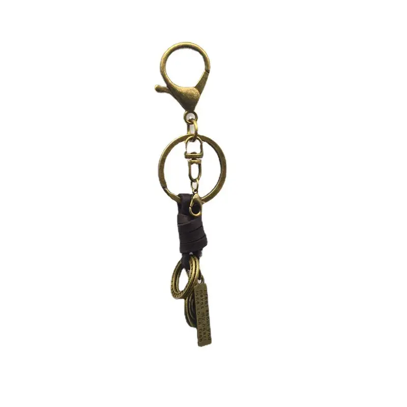 Manufacturer's Handmade Vintage Leather Woven Keychain Accessories Lobster Clasp Versatile Leather Cord Semi-Finished DIY Pendant Office, culture - Image 9