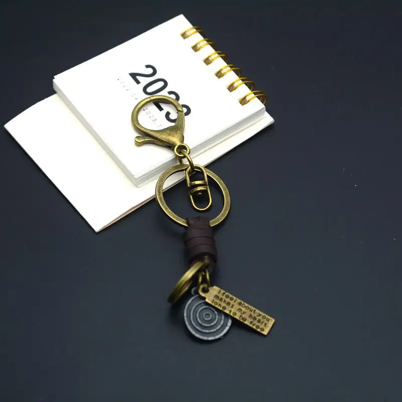 Manufacturer's Handmade Vintage Leather Woven Keychain Accessories Lobster Clasp Versatile Leather Cord Semi-Finished DIY Pendant Office, culture — feature 11