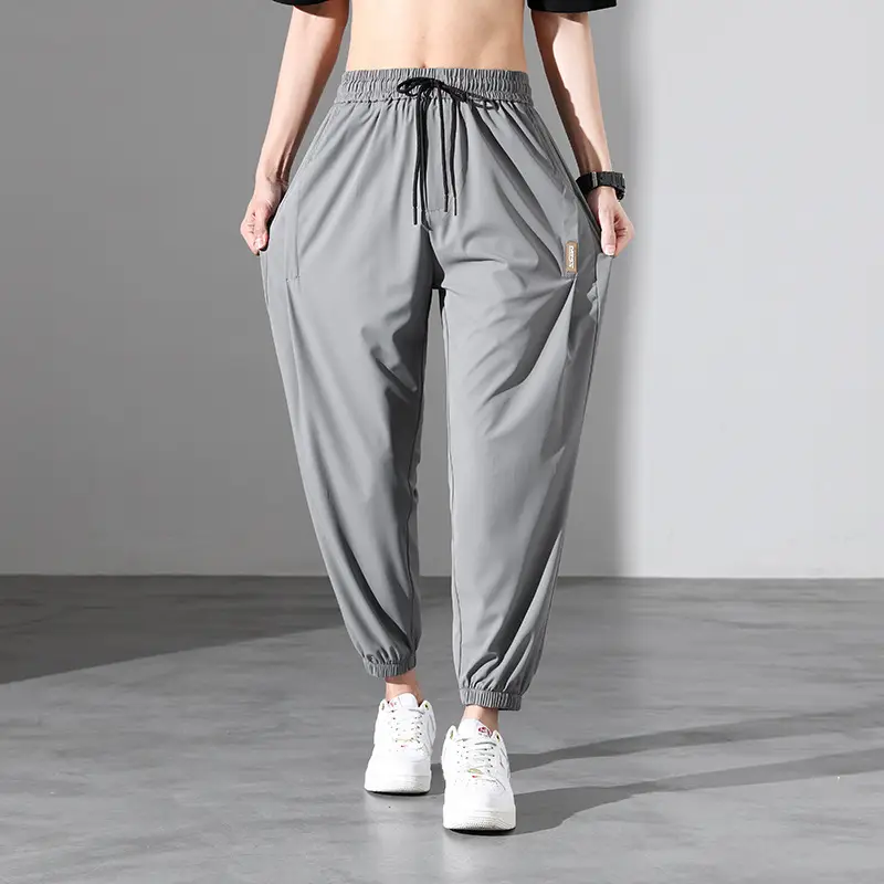 Men Ice Silk Pants Black Plus Size 2023 - Image 6