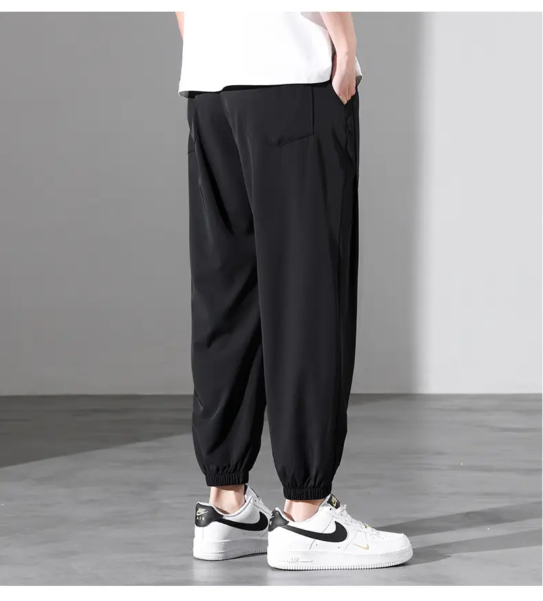 Men Ice Silk Pants Black Plus Size 2023 — feature 11