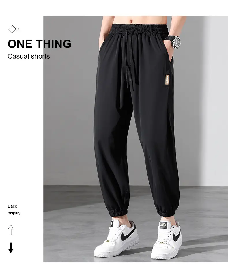 Men Ice Silk Pants Black Plus Size 2023 — feature 2