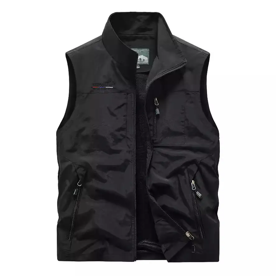 Men's Grey Puffer Vest with 5 Pockets - Image 9