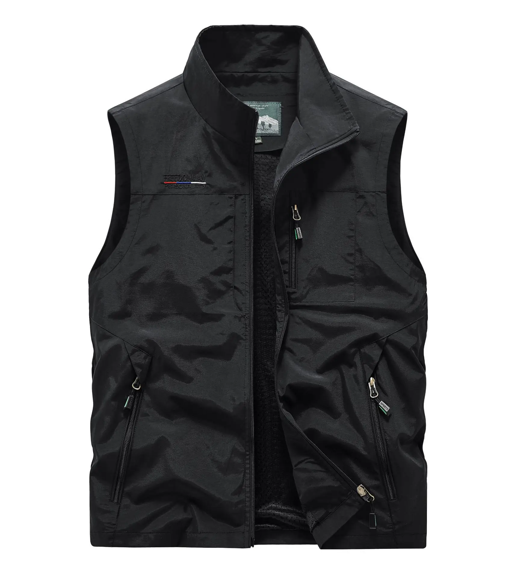 Men's Grey Puffer Vest with 5 Pockets - Image 4