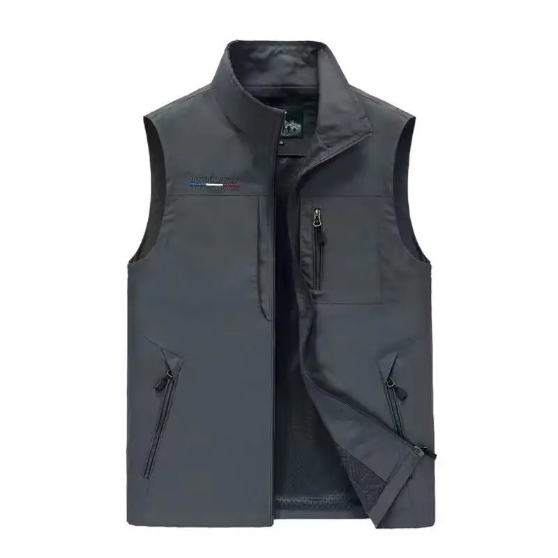 Men's Grey Puffer Vest with 5 Pockets - Image 5