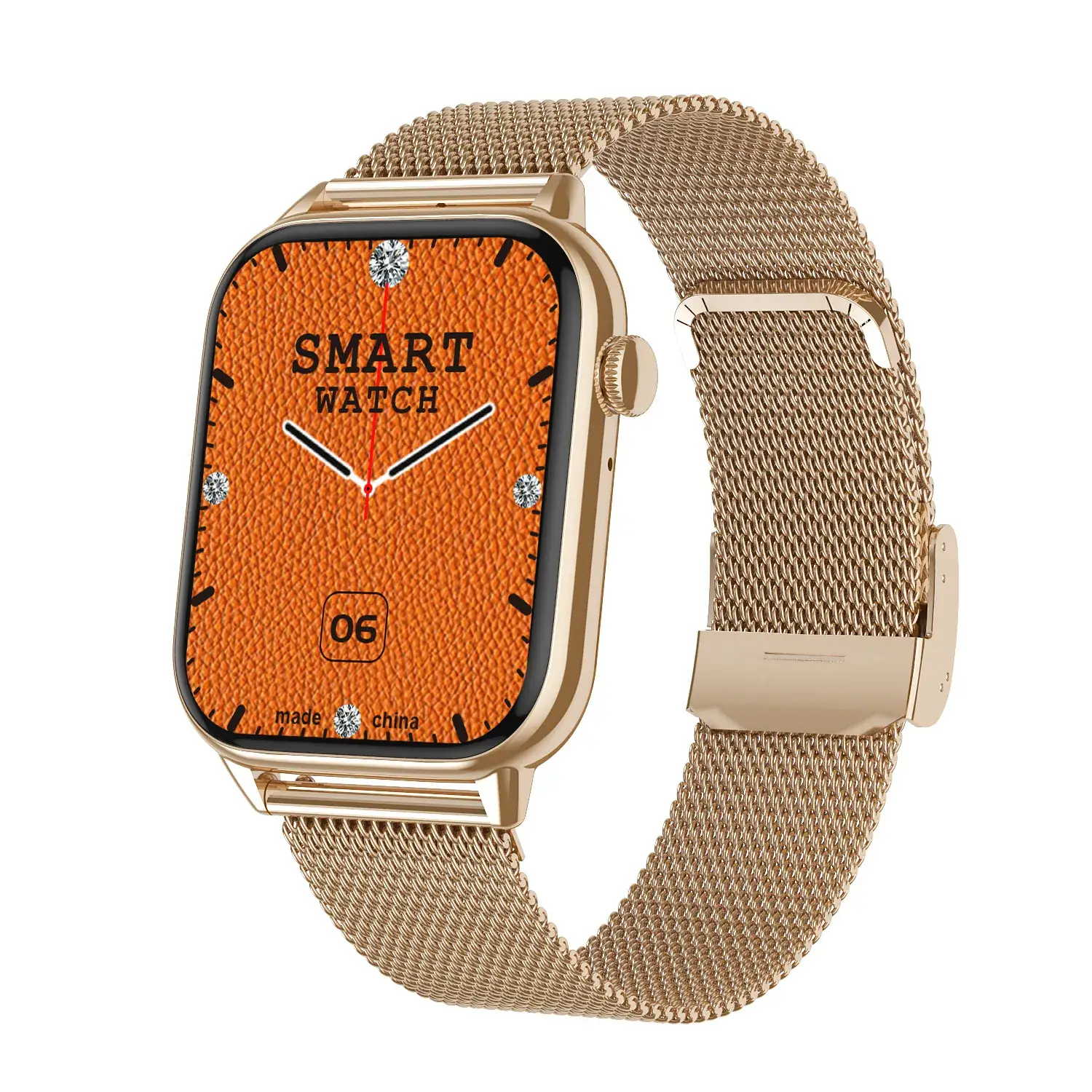 Smart Watch Orange Mesh Band with Heart Rate & Blood Pressure Monitor - Image 4