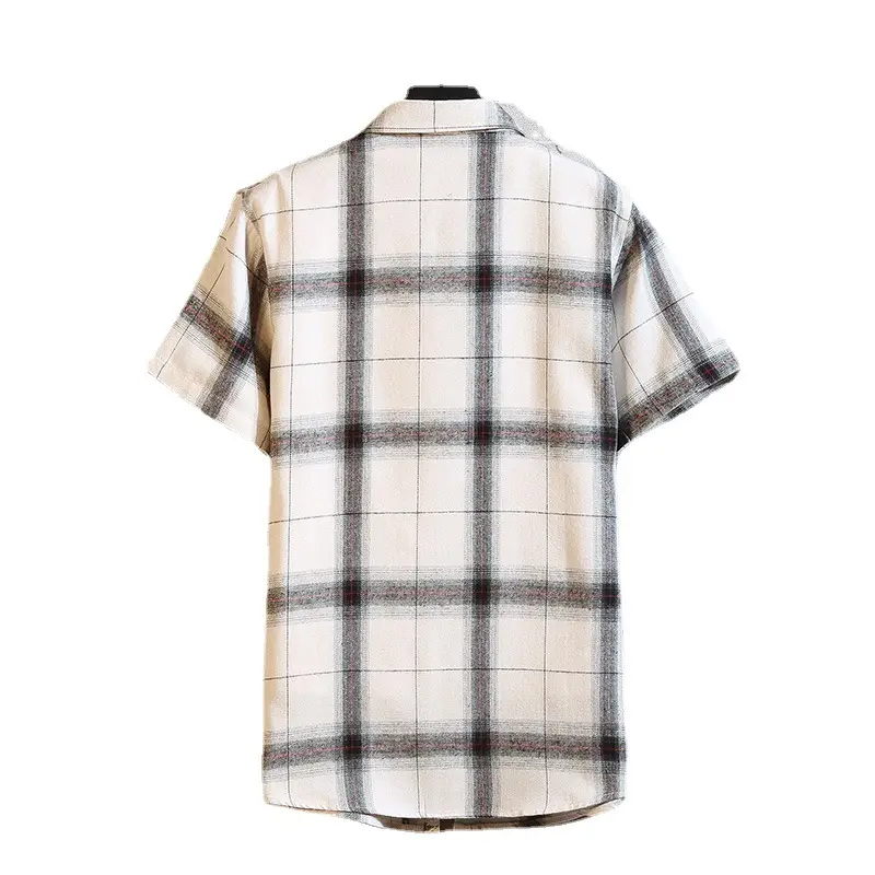 2023 Men's Black Plaid Short Sleeve Shirt - Image 5