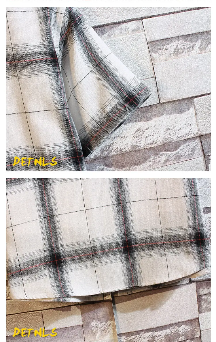 2023 Men's Black Plaid Short Sleeve Shirt — feature 25