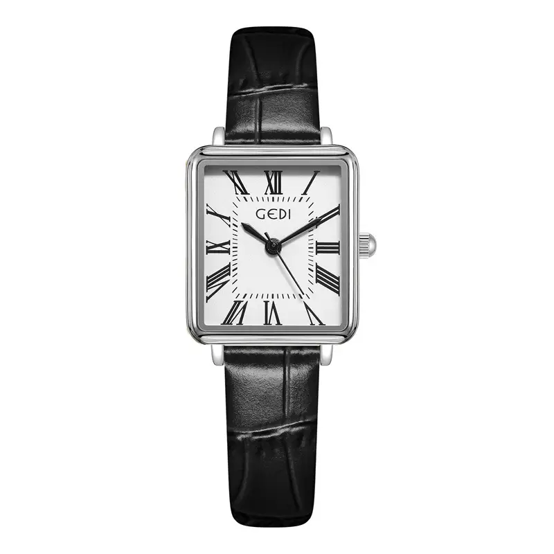 Women's Gold Retro Roman Scale Square Watch with Waterproof Quartz Belt - Image 3