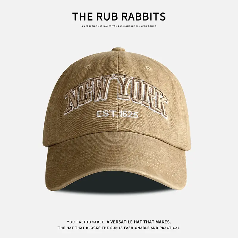 New York Letter Embroidered Distressed Cap for Men - Image 11