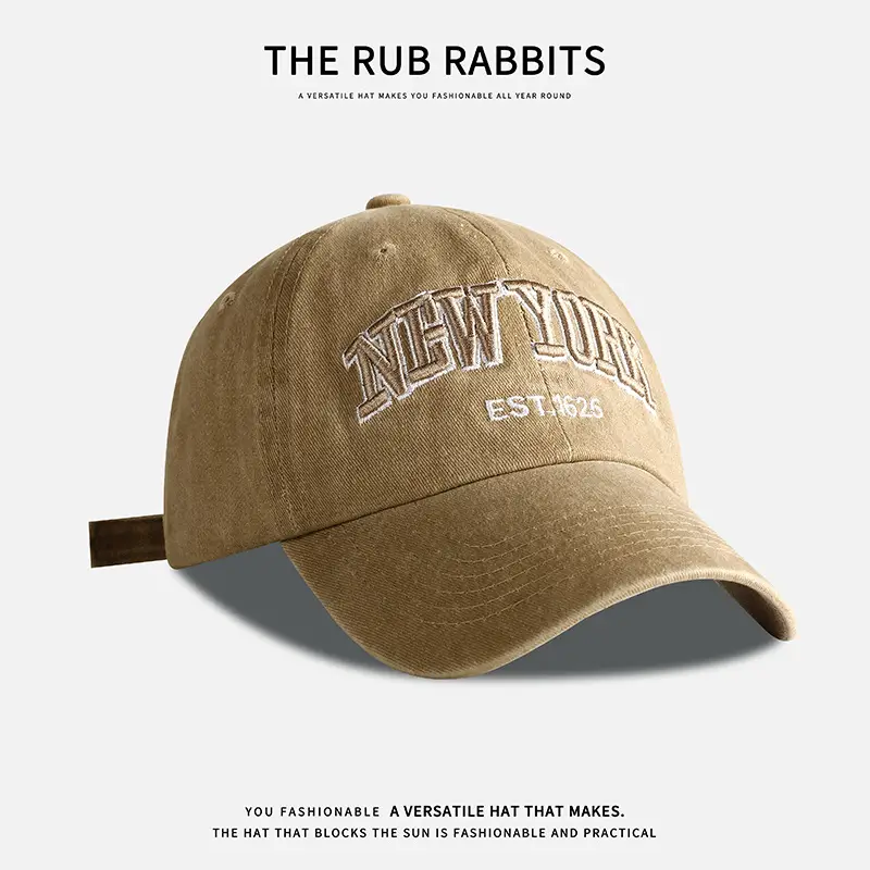 New York Letter Embroidered Distressed Cap for Men — feature 8