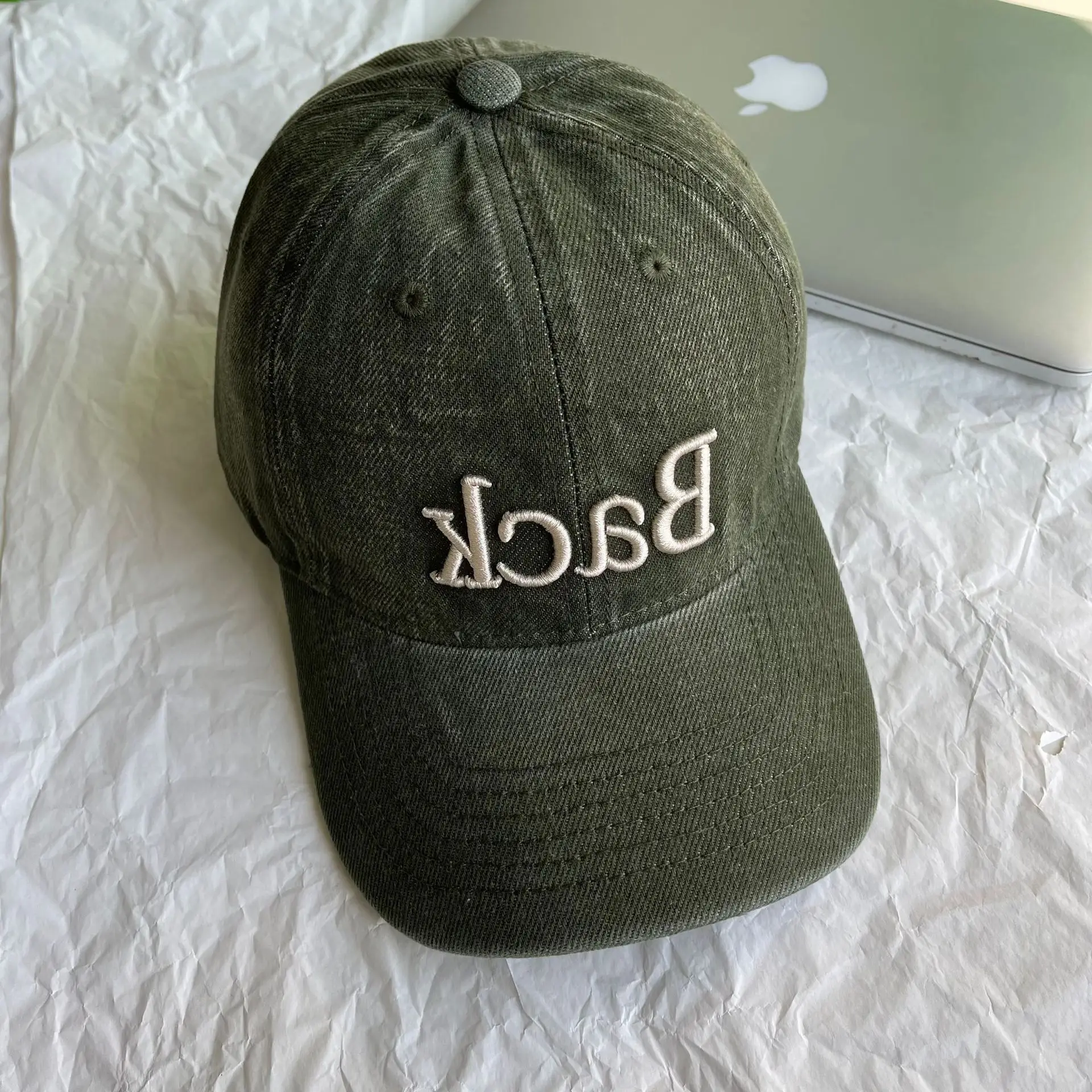 Women's Cowboy Brim Sunshade Cap with Old English Letter - Image 6