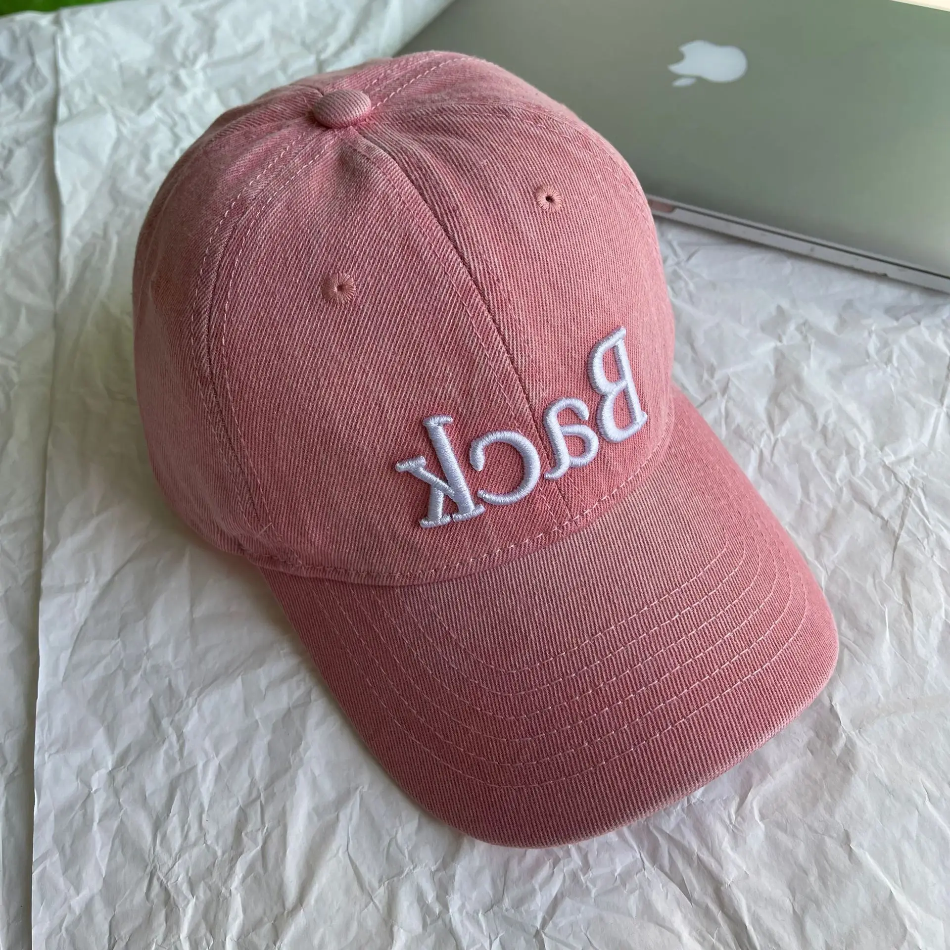 Women's Cowboy Brim Sunshade Cap with Old English Letter - Image 8