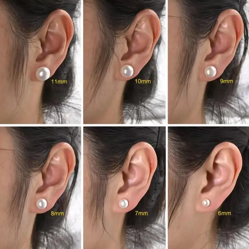 5 Pearl Earrings S925 Sterling Silver Bun Shaped Wholesale - Image 3
