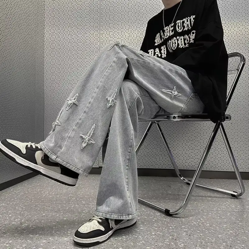 Men's Yellow Mud Oversize Wide Leg Jeans - Image 5