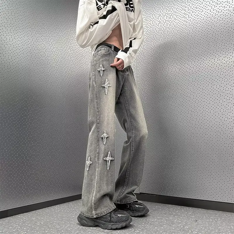 Men's Yellow Mud Oversize Wide Leg Jeans - Image 7
