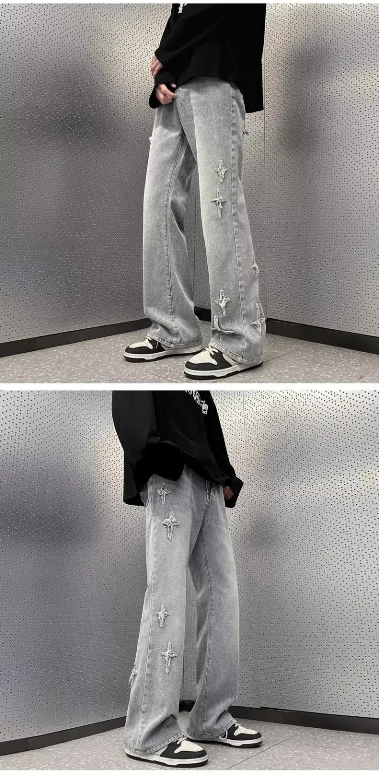 Men's Yellow Mud Oversize Wide Leg Jeans — feature 10