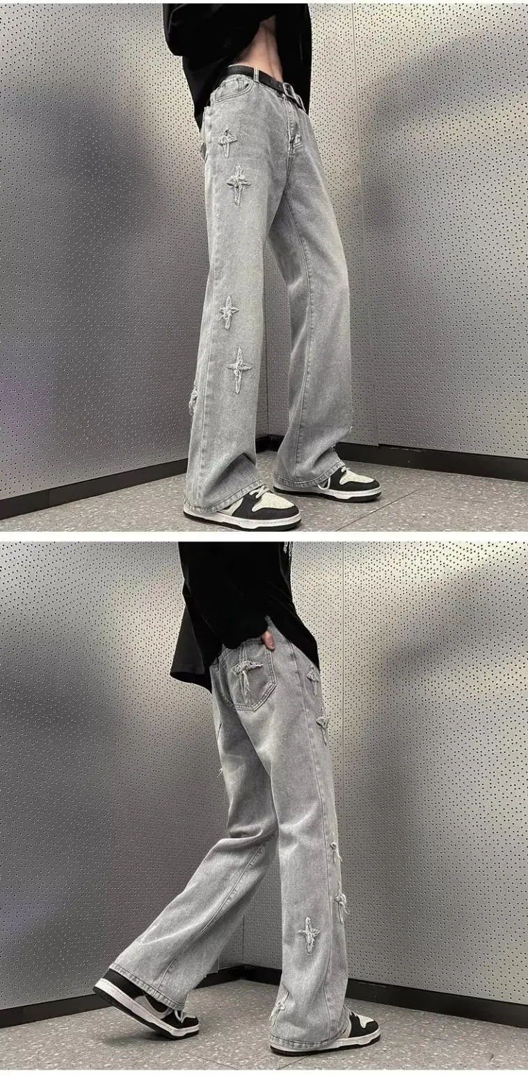 Men's Yellow Mud Oversize Wide Leg Jeans — feature 11