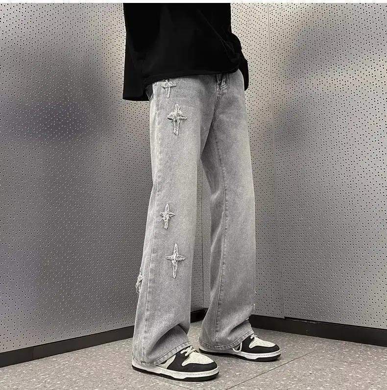 Men's Yellow Mud Oversize Wide Leg Jeans — feature 12