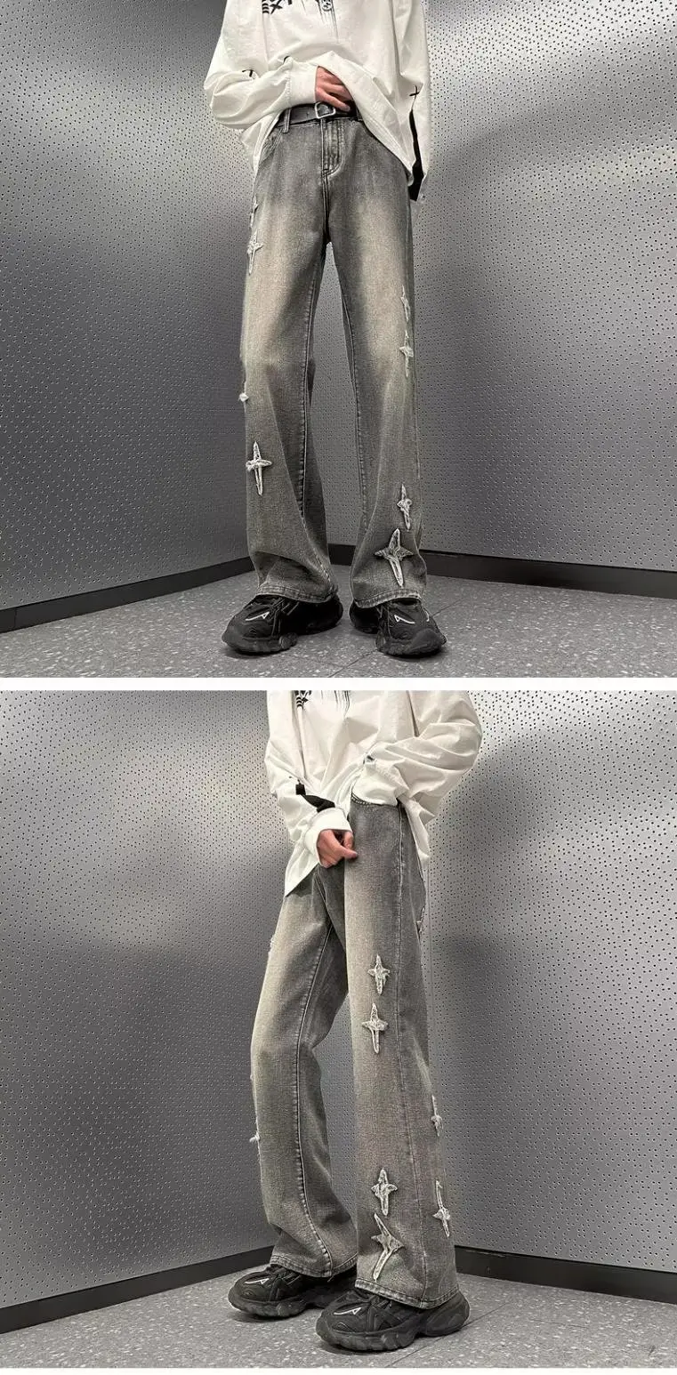 Men's Yellow Mud Oversize Wide Leg Jeans — feature 3