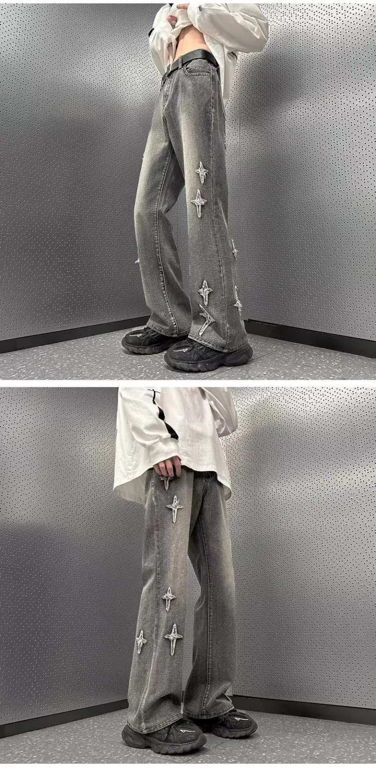 Men's Yellow Mud Oversize Wide Leg Jeans — feature 4