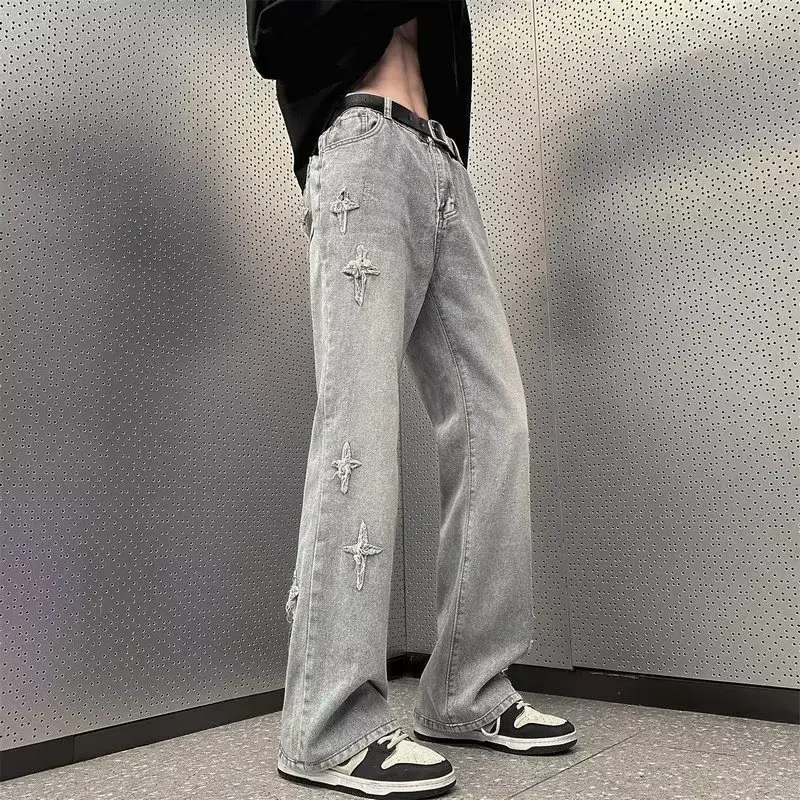Men's Yellow Mud Oversize Wide Leg Jeans - Image 2
