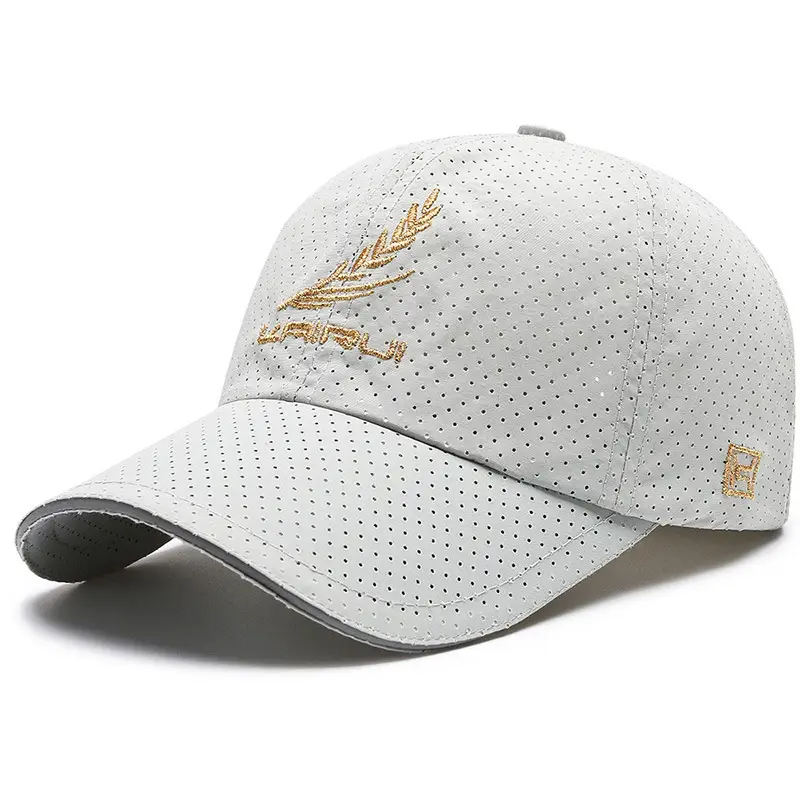Men Grey Embroidered Baseball Cap with Ear Patch - Image 7