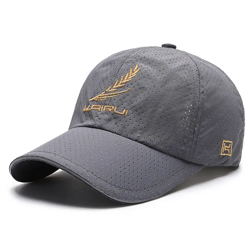 Men Grey Embroidered Baseball Cap with Ear Patch - Image 8