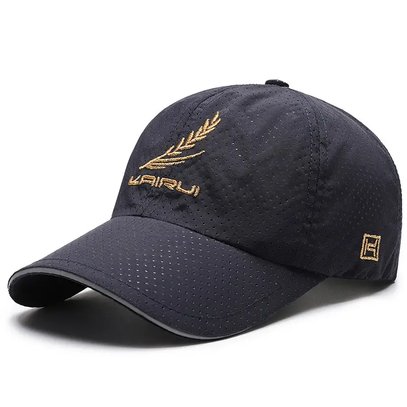 Men Grey Embroidered Baseball Cap with Ear Patch - Image 3