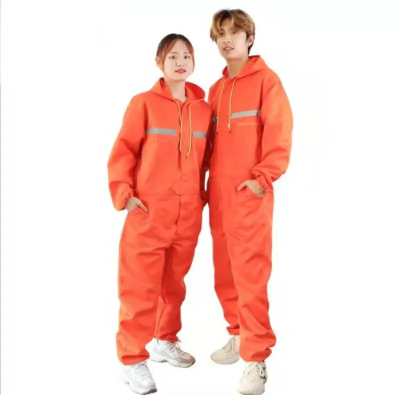 Orange All-In-One Welding Suit for Auto Repair & Dust Protection - Image 5