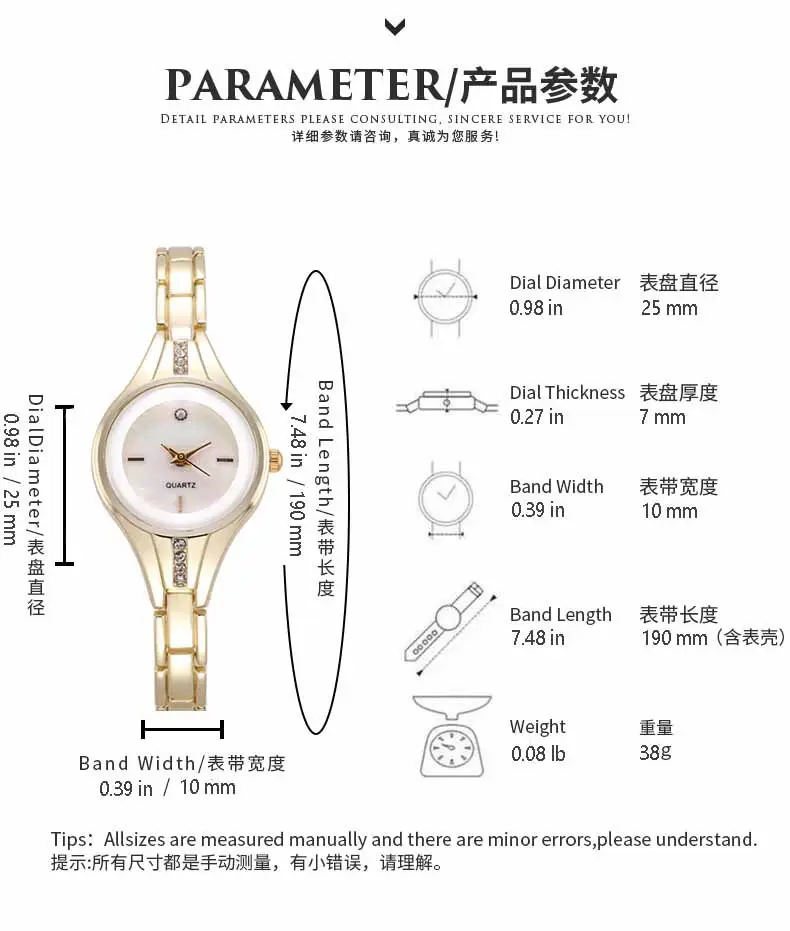 Girls Crystal Bracelet Watch Set for Girls