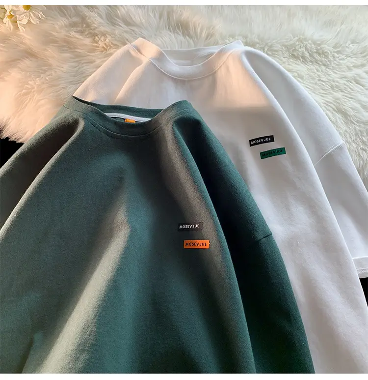 Men's American Style Oversize T-Shirt Teal Cotton — feature 3