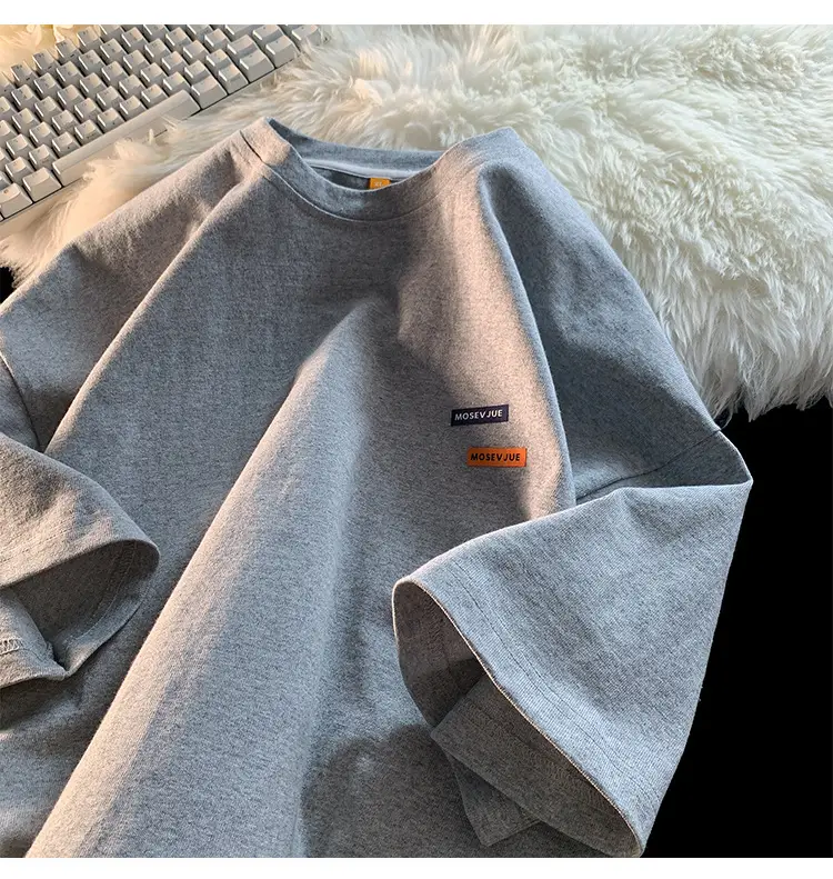 Men's American Style Oversize T-Shirt Teal Cotton — feature 5