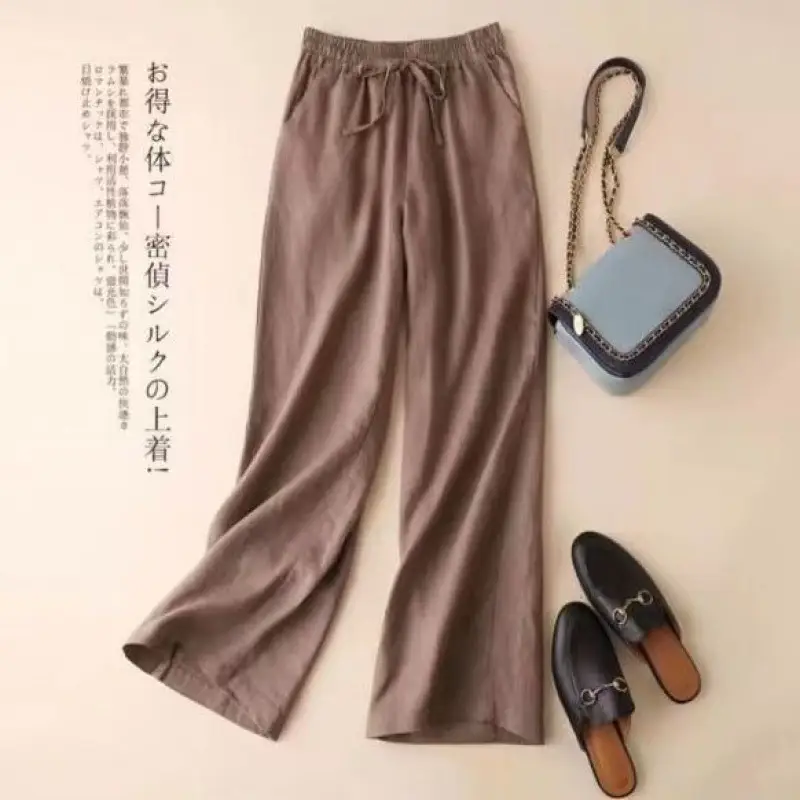Women's 2023 Summer Linen Wide Leg Ankle Pants - Image 3