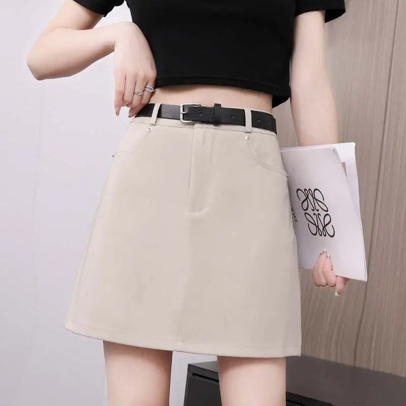 Korean Style Gray Suit Dress Women High Waist Slimming Belted — feature 18