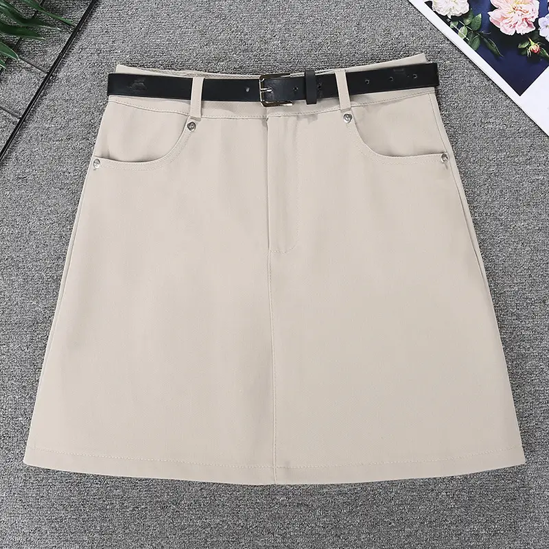 Korean Style Gray Suit Dress Women High Waist Slimming Belted — feature 19