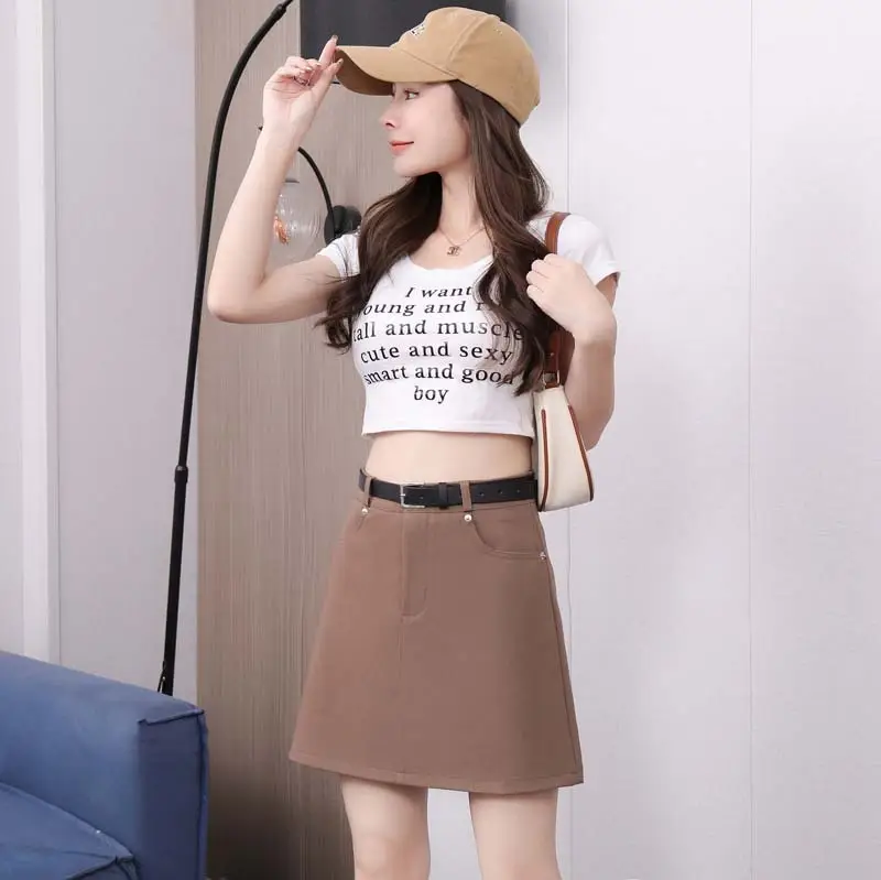 Korean Style Gray Suit Dress Women High Waist Slimming Belted — feature 8