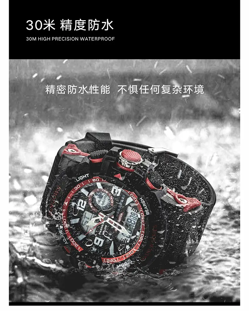Classic Camouflage Waterproof Large Dial Multifunctional Watch — feature 11