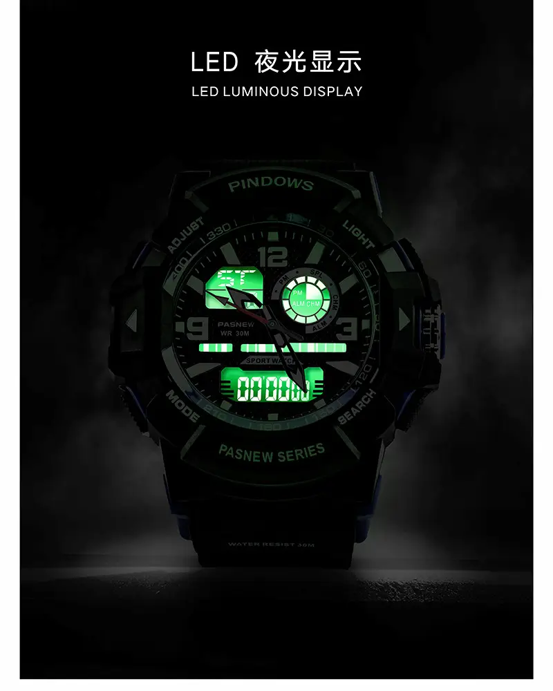 Classic Camouflage Waterproof Large Dial Multifunctional Watch — feature 12