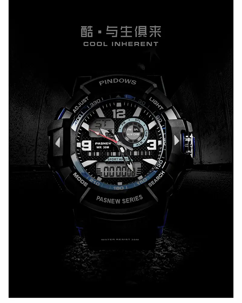 Classic Camouflage Waterproof Large Dial Multifunctional Watch — feature 4