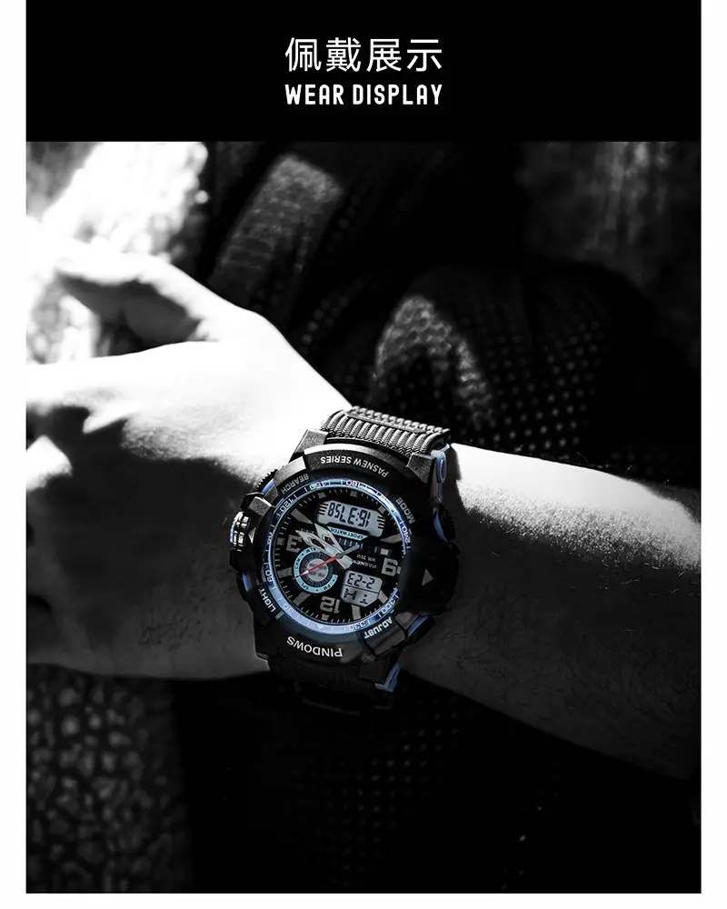 Classic Camouflage Waterproof Large Dial Multifunctional Watch — feature 7