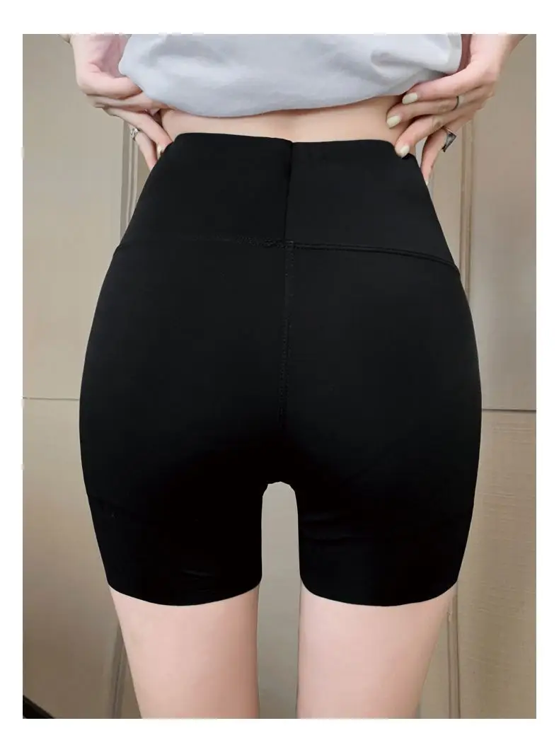 Women's Green Sharkskin Shorts Three Quarter Length — feature 17