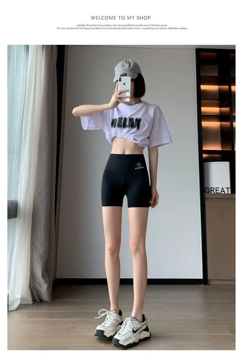 Women's Green Sharkskin Shorts Three Quarter Length — feature 20