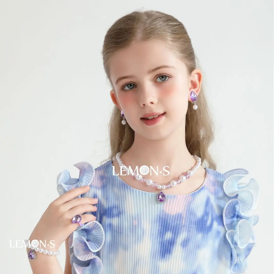 Pink Crystal Princess Necklace Set for Girls 3-6Yrs - Image 24