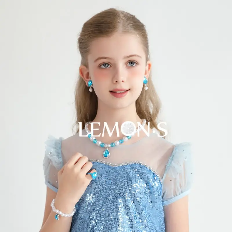 Pink Crystal Princess Necklace Set for Girls 3-6Yrs - Image 25